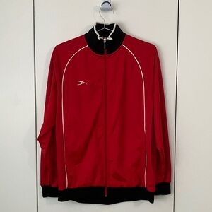 Men's Lightweight Red Track Jacket with Contrast Trim